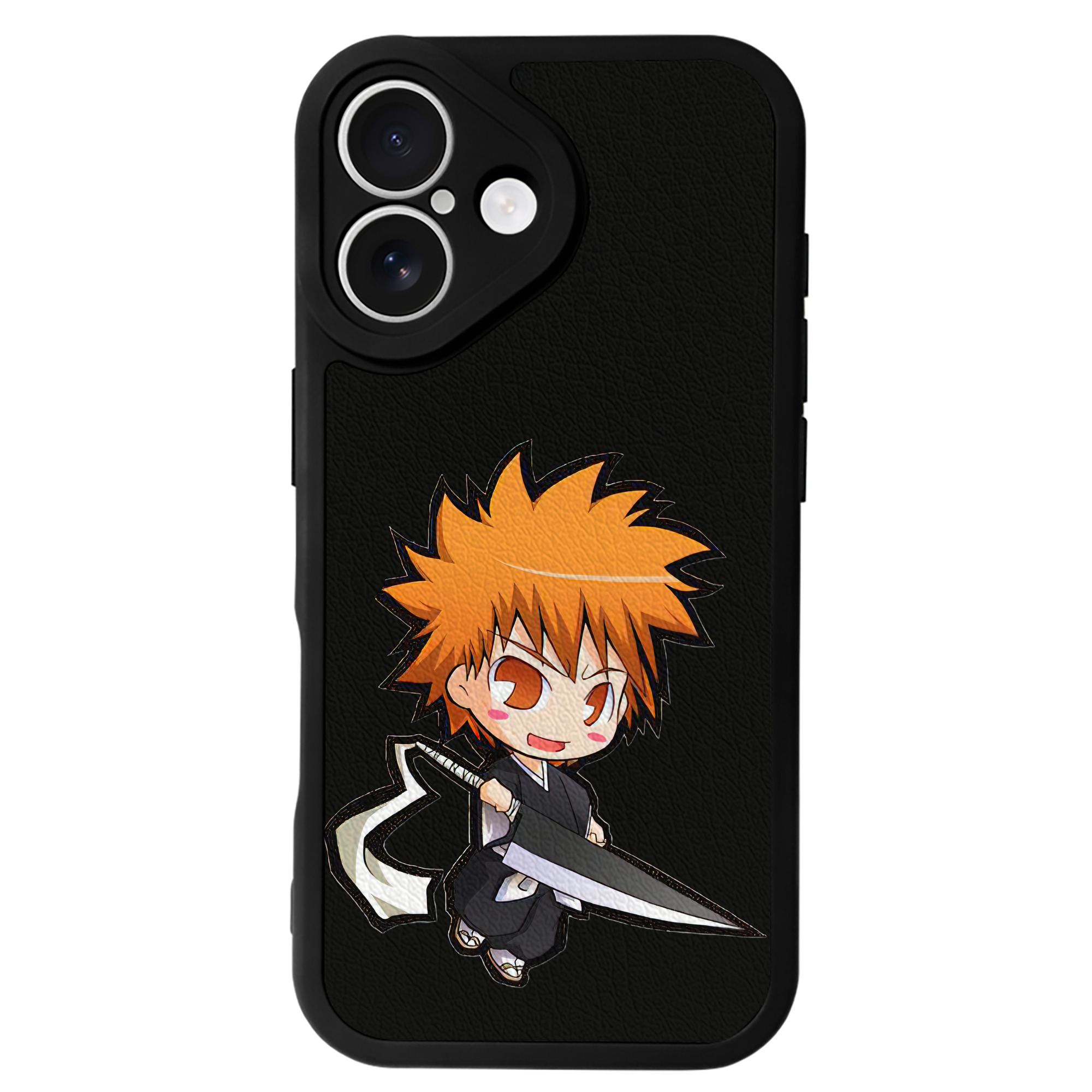 （画像用） ブリーチ 黒崎一護（くろさき いちご）BLEACH Kurosaki Ichigo 【iPhone 16シリーズ対応】シリコンスマホケース（レザー調） 材質：シリコン